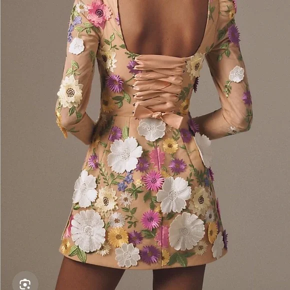 Helsi Anthropologie Floral Long Sleeve Dress M nwt - Picture 4 of 6